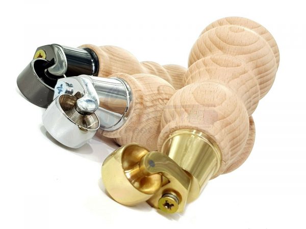 4x RAW WOODEN FURNITURE SOFA LEGS M8 REPLACEMENT FEET WITH CASTORS 215mm HIGH - Image 4