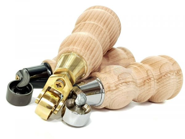 4x RAW WOODEN FURNITURE SOFA LEGS M8 REPLACEMENT FEET WITH CASTORS 215mm HIGH - Image 5