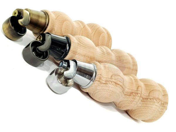 4x RAW WOODEN FURNITURE SOFA LEGS M8 REPLACEMENT FEET WITH CASTORS 215mm HIGH - Image 6