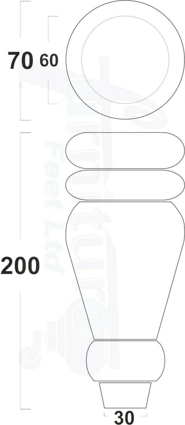 4x REPLACEMENT WOOD FURNITURE SOFA LEGS M8(8mm) CHAIR - SETTEE FEET 200mm HIGH - Image 3