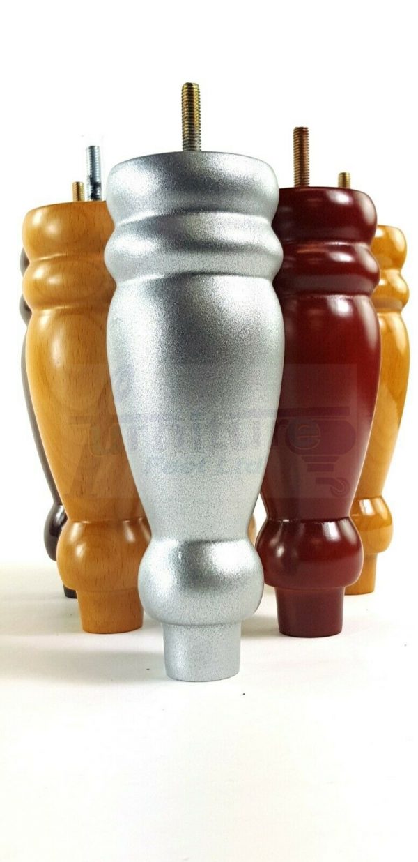 4x REPLACEMENT WOOD FURNITURE SOFA LEGS M8(8mm) CHAIR - SETTEE FEET 200mm HIGH - Image 5