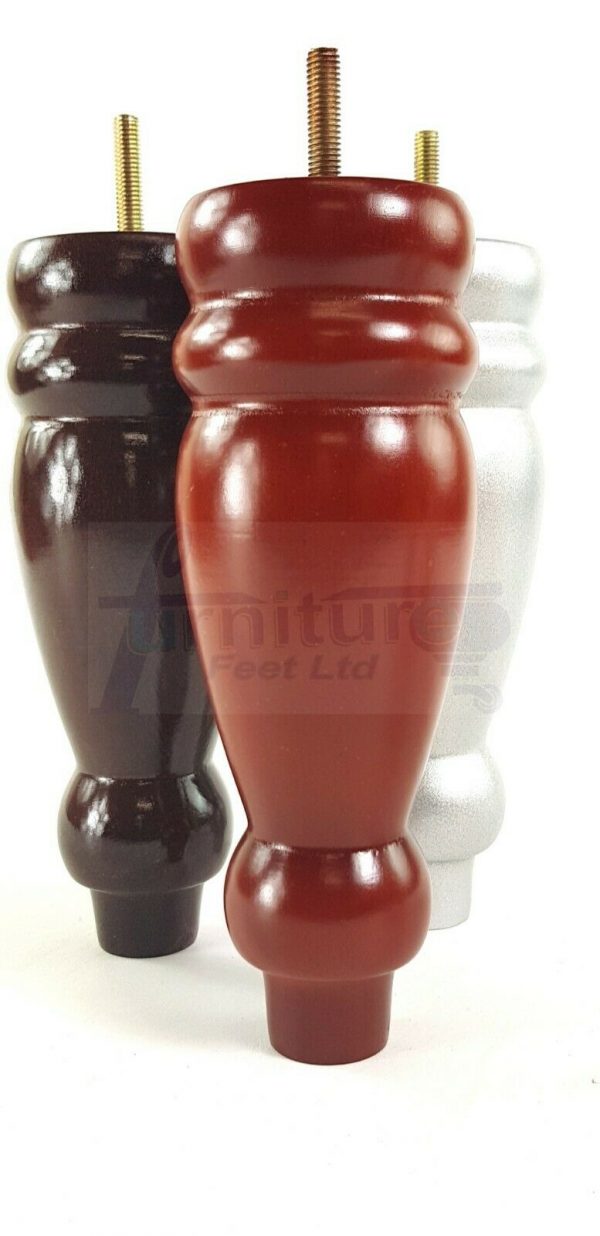 4x REPLACEMENT WOOD FURNITURE SOFA LEGS M8(8mm) CHAIR - SETTEE FEET 200mm HIGH - Image 8