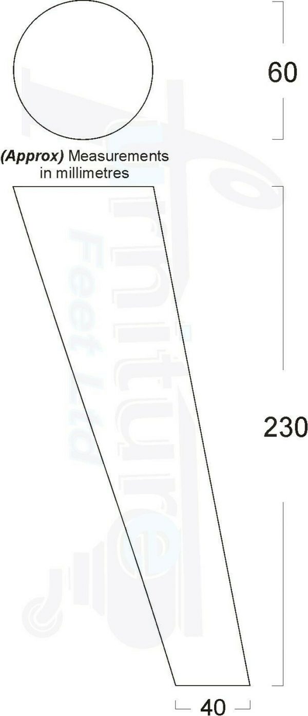 4x SOLID WOOD ANGLED SETTEE LEGS 230mm High FURNITURE REPLACEMENT FEET M8(8mm) - Image 3