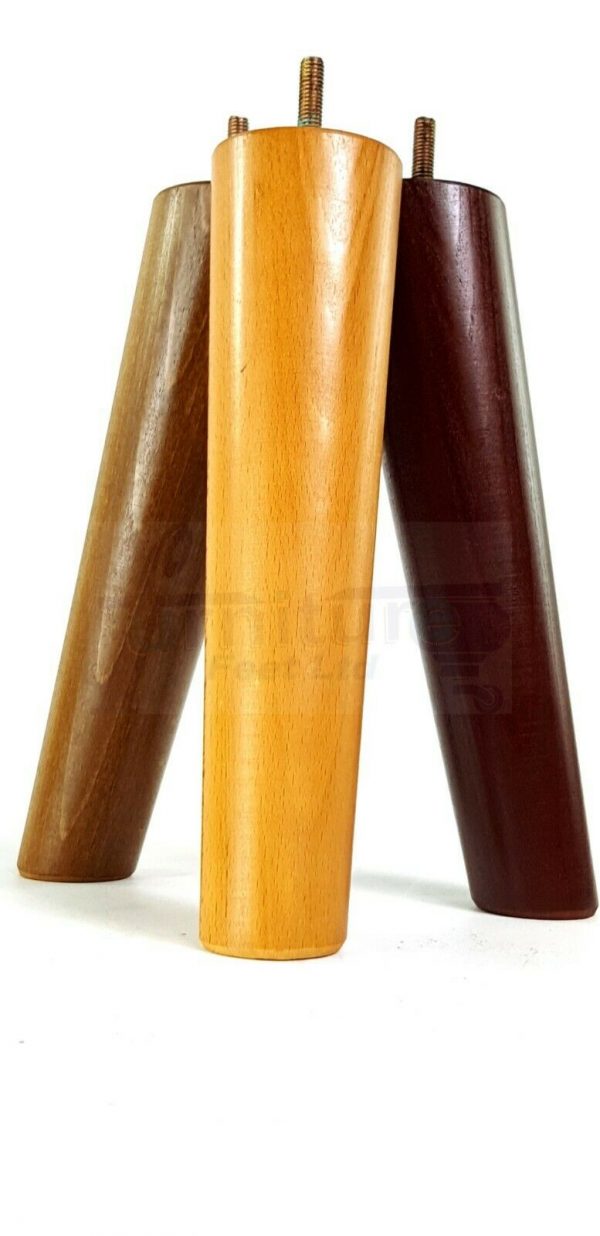 4x SOLID WOOD ANGLED SETTEE LEGS 230mm High FURNITURE REPLACEMENT FEET M8(8mm) - Image 7