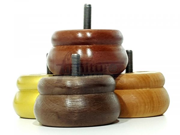 4x SOLID WOODEN FURNITURE LEGS M8(8mm) CHAIR REPLACEMENT BUN FEET 50mm HIGH - Image 4