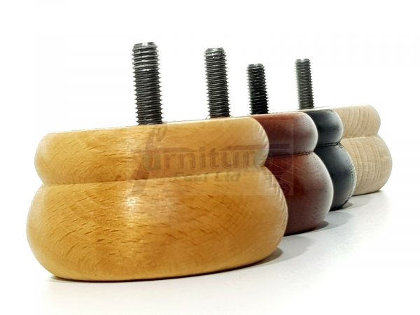 4x SOLID WOODEN FURNITURE LEGS M8(8mm) CHAIR REPLACEMENT BUN FEET 50mm HIGH - Image 9