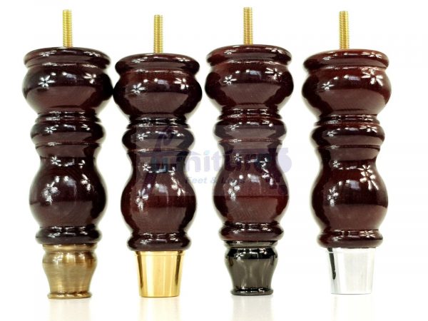 4x Slipper Cup Wood Furniture Legs M8 Replacement Sofa, Chair, Settee Feet 175mm - Image 9