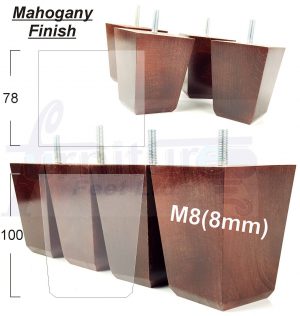 4x Sofa Furniture Legs Soild Wood Chair Feet M8 for Settees Footstool 100mm High