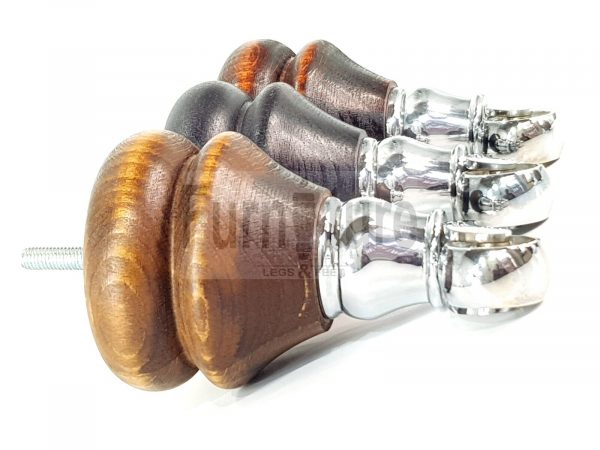 4x Solid Wood Castor Feet M8 Replacement Settee Chair Legs Footstools Sofa 140mm - Image 6