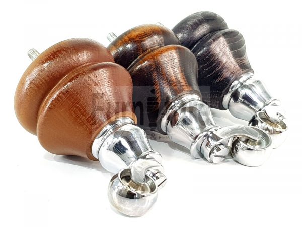 4x Solid Wood Castor Feet M8 Replacement Settee Chair Legs Footstools Sofa 140mm - Image 9