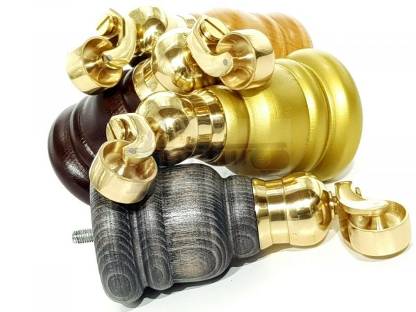 4x WOOD FURNITURE LEGS M8 REPLACEMENT BRASS CAULDRON CASTOR FEET 165mm HIGH - Image 4
