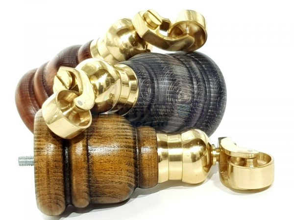 4x WOOD FURNITURE LEGS M8 REPLACEMENT BRASS CAULDRON CASTOR FEET 165mm HIGH - Image 7