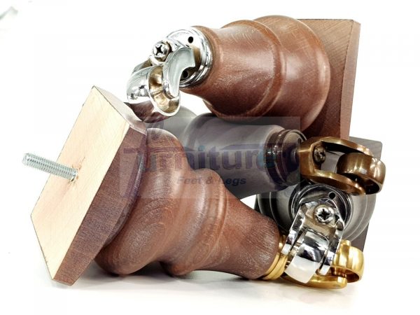4x Wood Sofa Castor Legs M8 Replacement Chair, Settee Furniture Feet 190mm High - Image 11