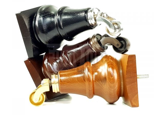 4x Wood Sofa Castor Legs M8 Replacement Chair, Settee Furniture Feet 190mm High - Image 12