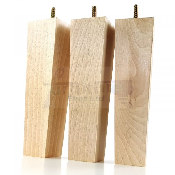 Square Wood Legs Replacement Block Furniture Feet 100 - 240mm High M8 Natural - Image 12