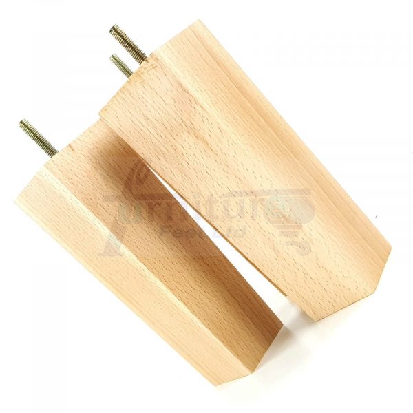 Square Wood Legs Replacement Block Furniture Feet 100 - 240mm High M8 Natural - Image 4