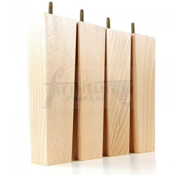 Square Wood Legs Replacement Block Furniture Feet 100 - 240mm High M8 Natural - Image 7