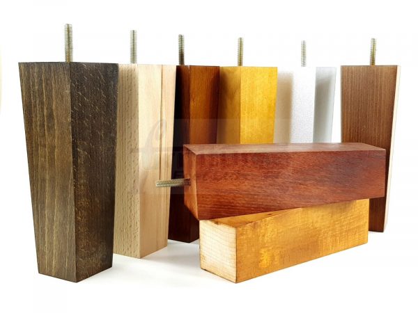 Square Wood Legs Replacement Block Furniture Feet 100 - 240mm High M8 Natural - Image 8