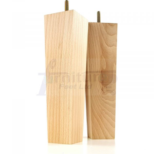 Square Wood Legs Replacement Block Furniture Feet 100 - 240mm High M8 Natural - Image 9