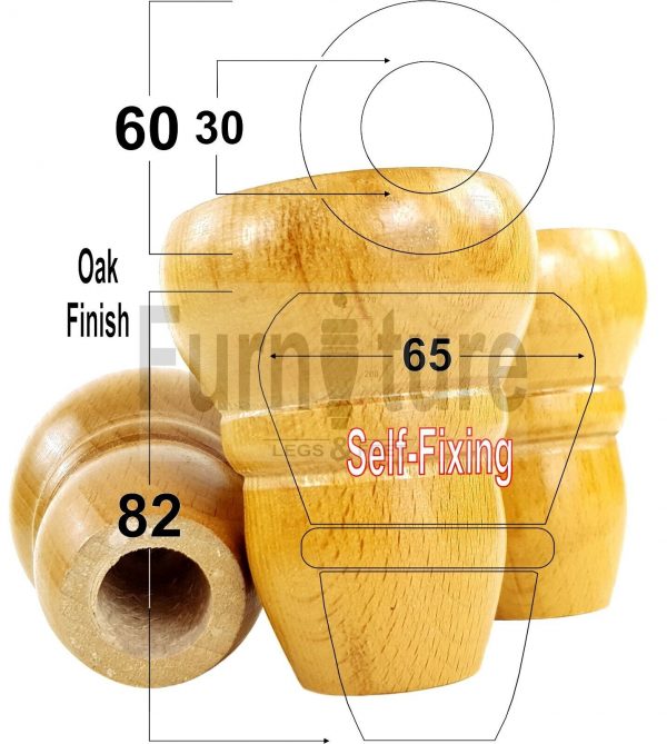 4 Replacement Turned Furniture Sofa Legs Chair Settee Self-Fixing Feet 82mm High - Image 13