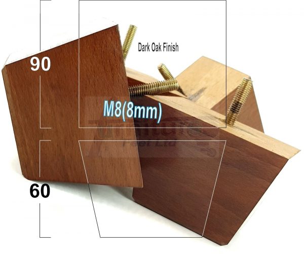 4 Square Wood Sofa Legs 60mm High Replacement Furniture Feet Chairs Cabinets M8 - Image 14