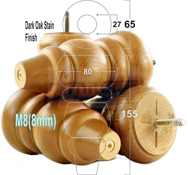 4 Turned Wood Sofa Legs 150mm High Replacement Furniture Feet Chairs Cabinets M8 - Image 17