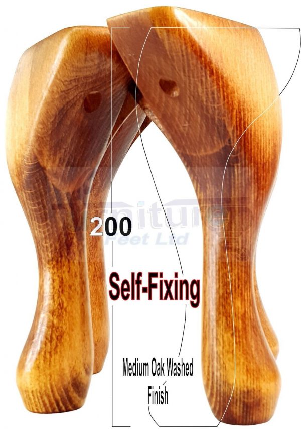 4 Wooden Traditional Queen Anne Furniture Legs 200mm Sofa Chair Beds (Self-Fix) - Image 22