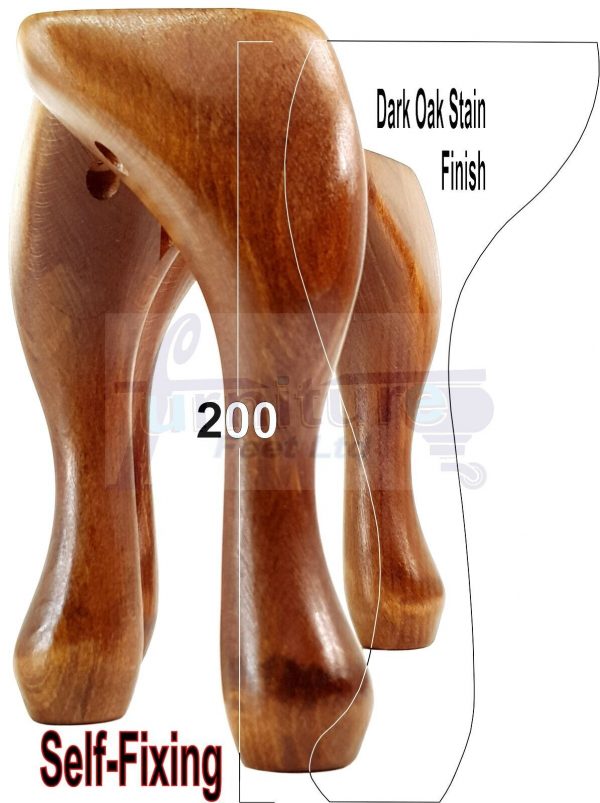 4 Wooden Traditional Queen Anne Furniture Legs 200mm Sofa Chair Beds (Self-Fix) - Image 26