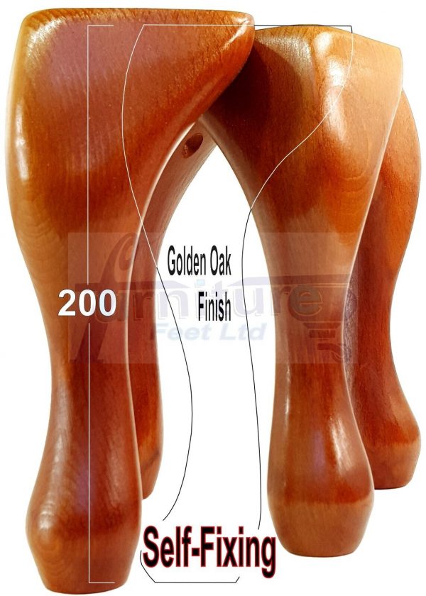 4 Wooden Traditional Queen Anne Furniture Legs 200mm Sofa Chair Beds (Self-Fix) - Image 20