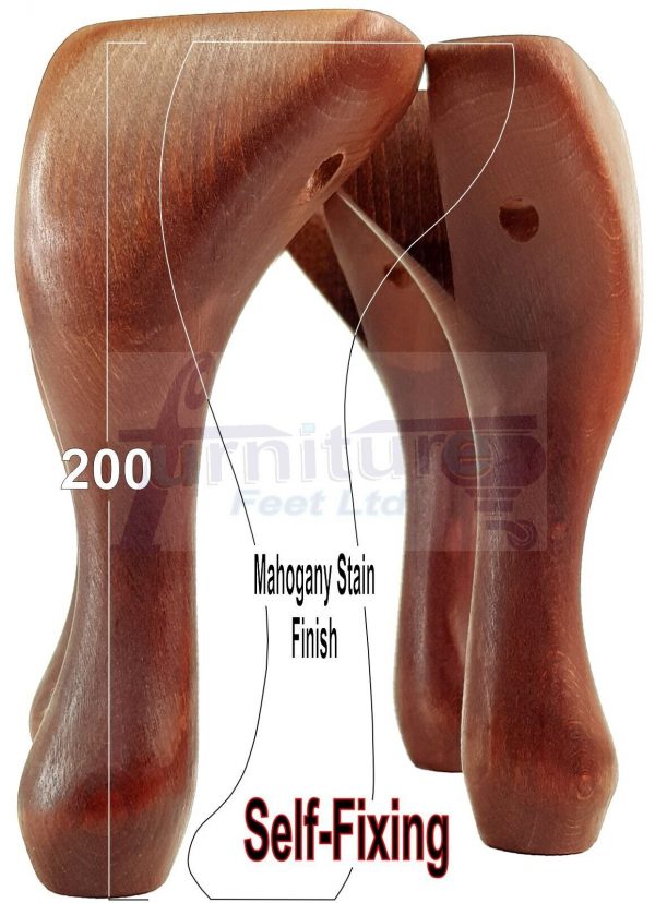 4 Wooden Traditional Queen Anne Furniture Legs 200mm Sofa Chair Beds (Self-Fix) - Image 34