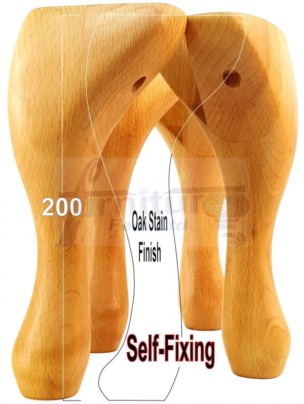 4 Wooden Traditional Queen Anne Furniture Legs 200mm Sofa Chair Beds (Self-Fix) - Image 36