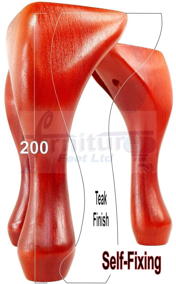 4 Wooden Traditional Queen Anne Furniture Legs 200mm Sofa Chair Beds (Self-Fix) - Image 29