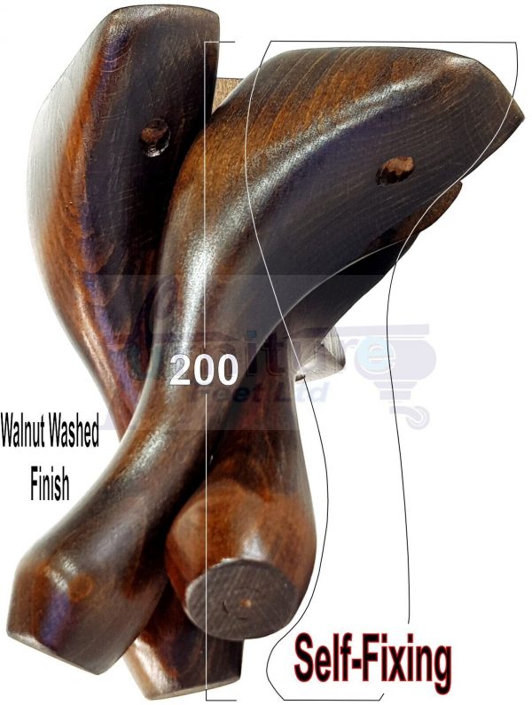 4 Wooden Traditional Queen Anne Furniture Legs 200mm Sofa Chair Beds (Self-Fix) - Image 19