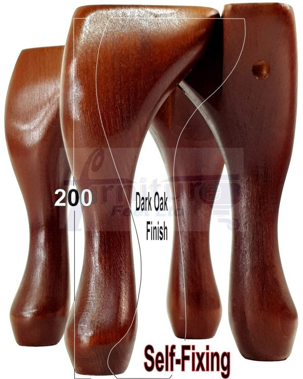 4 Wooden Traditional Queen Anne Furniture Legs 200mm Sofa Chair Beds (Self-Fix) - Image 17