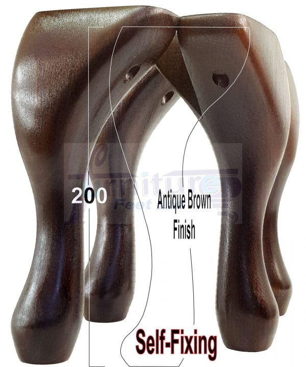 4 Wooden Traditional Queen Anne Furniture Legs 200mm Sofa Chair Beds (Self-Fix) - Image 13