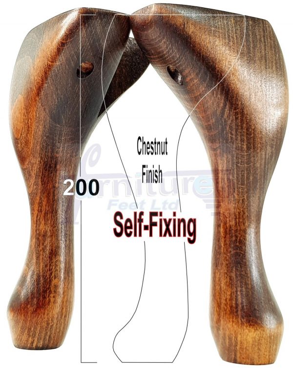 4 Wooden Traditional Queen Anne Furniture Legs 200mm Sofa Chair Beds (Self-Fix) - Image 42