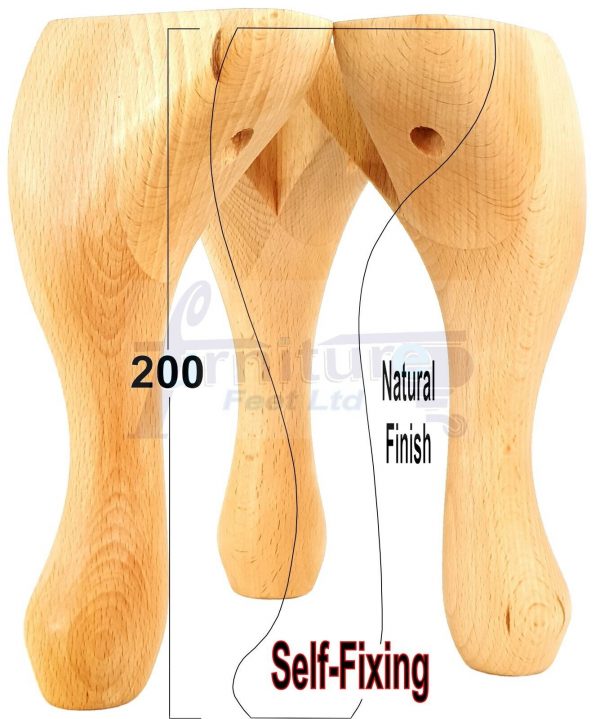 4 Wooden Traditional Queen Anne Furniture Legs 200mm Sofa Chair Beds (Self-Fix) - Image 23