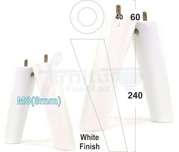 4x ANGLED WOODEN SETTEE LEGS 240mm High SOFA FURNITURE REPLACEMENT FEET M8(8mm) - Image 30