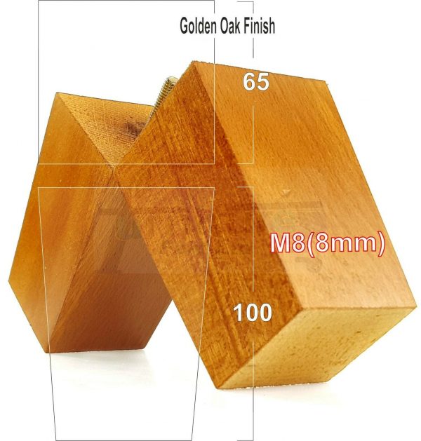 4x BLOCK WOOD REPLACEMENT FURNITURE SOFA LEGS M8(8mm) SETTEE FEET 100mm HIGH - Image 19
