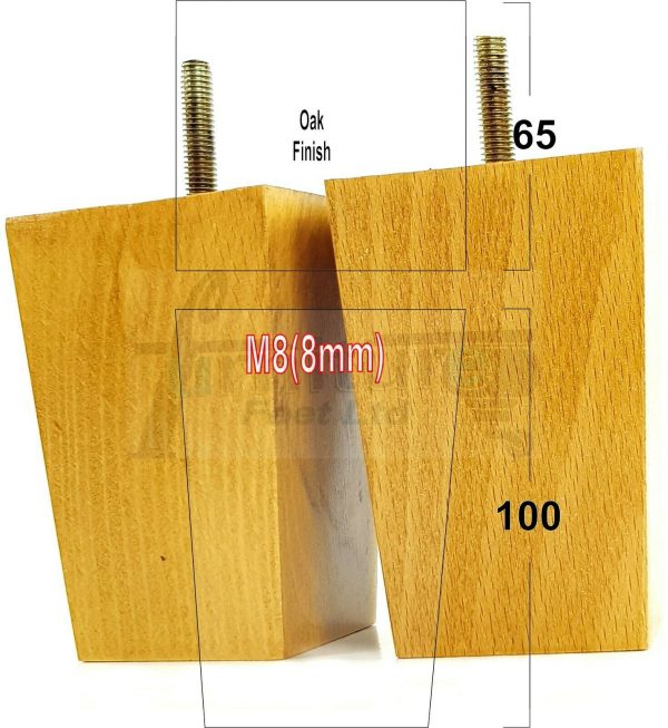 4x BLOCK WOOD REPLACEMENT FURNITURE SOFA LEGS M8(8mm) SETTEE FEET 100mm HIGH - Image 25