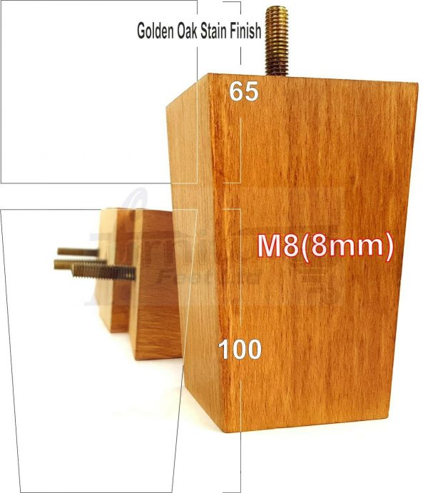 4x BLOCK WOOD REPLACEMENT FURNITURE SOFA LEGS M8(8mm) SETTEE FEET 100mm HIGH - Image 20