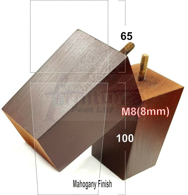 4x BLOCK WOOD REPLACEMENT FURNITURE SOFA LEGS M8(8mm) SETTEE FEET 100mm HIGH - Image 21