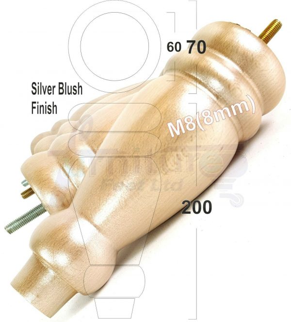 4x REPLACEMENT WOOD FURNITURE SOFA LEGS M8(8mm) CHAIR - SETTEE FEET 200mm HIGH - Image 17
