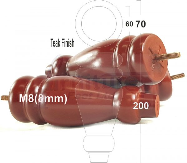 4x REPLACEMENT WOOD FURNITURE SOFA LEGS M8(8mm) CHAIR - SETTEE FEET 200mm HIGH - Image 32