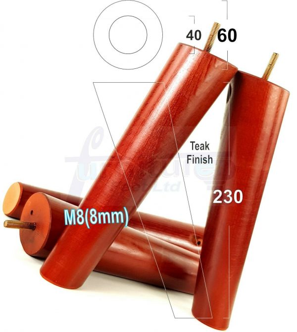 4x SOLID WOOD ANGLED SETTEE LEGS 230mm High FURNITURE REPLACEMENT FEET M8(8mm) - Image 31