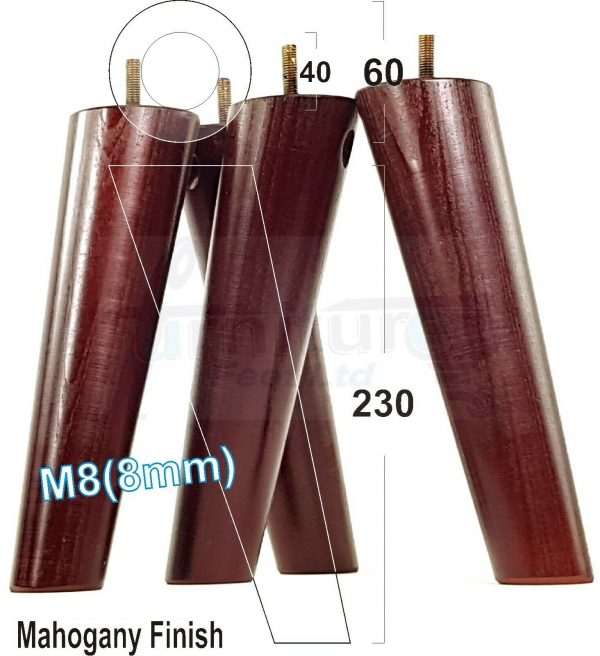 4x SOLID WOOD ANGLED SETTEE LEGS 230mm High FURNITURE REPLACEMENT FEET M8(8mm) - Image 24