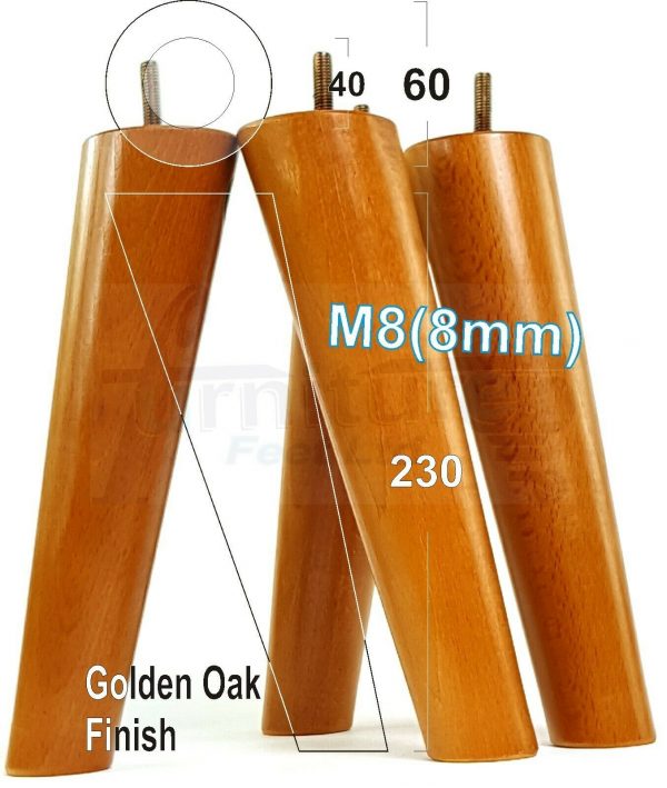 4x SOLID WOOD ANGLED SETTEE LEGS 230mm High FURNITURE REPLACEMENT FEET M8(8mm) - Image 21