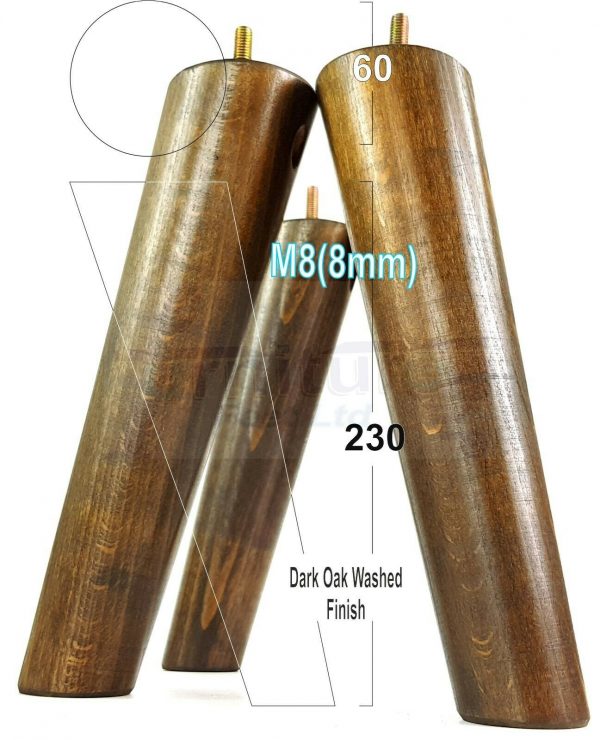 4x SOLID WOOD ANGLED SETTEE LEGS 230mm High FURNITURE REPLACEMENT FEET M8(8mm) - Image 20