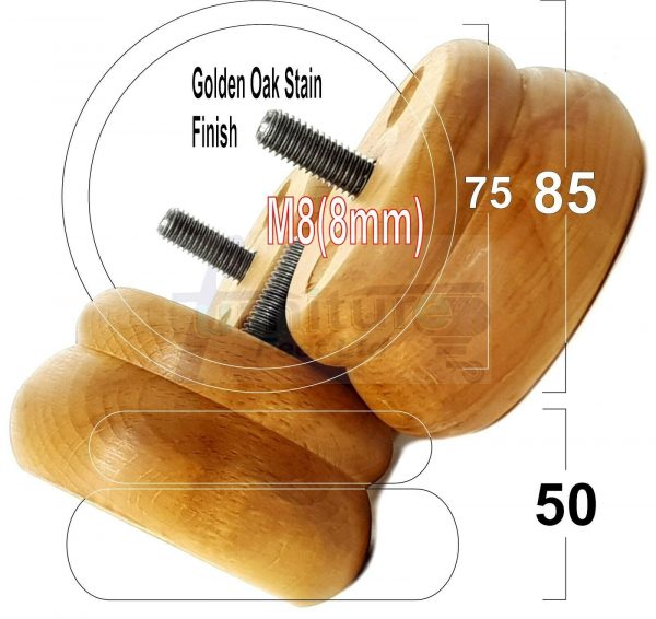 4x SOLID WOODEN FURNITURE LEGS M8(8mm) CHAIR REPLACEMENT BUN FEET 50mm HIGH - Image 22