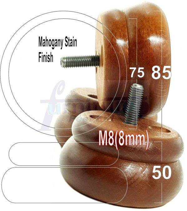 4x SOLID WOODEN FURNITURE LEGS M8(8mm) CHAIR REPLACEMENT BUN FEET 50mm HIGH - Image 24